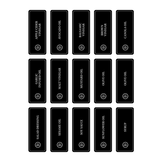 Oil sticker set 28 rectangle pantry and bottle labels