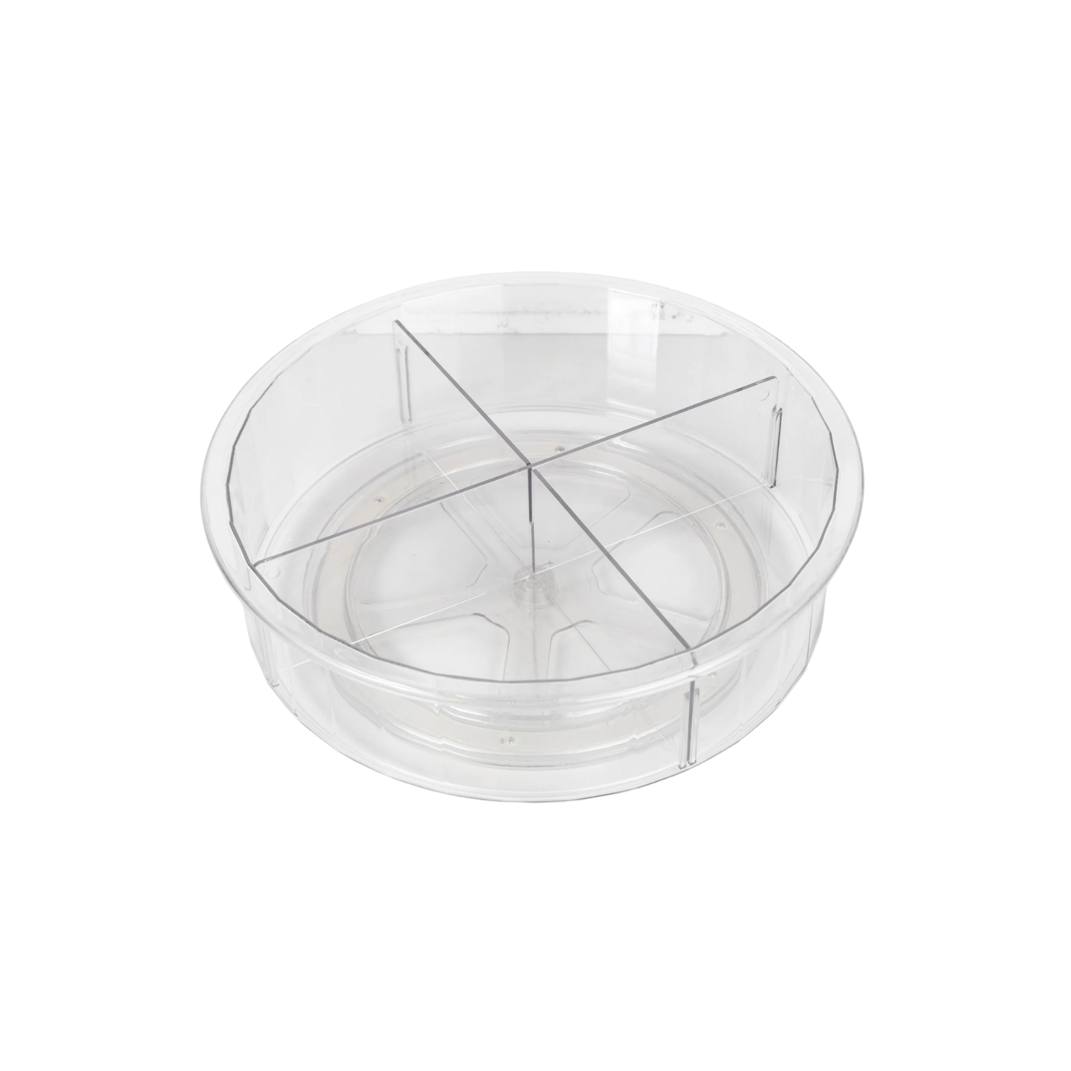 Transparent tall Lazy Susan with smooth swivel base for bottles and jars