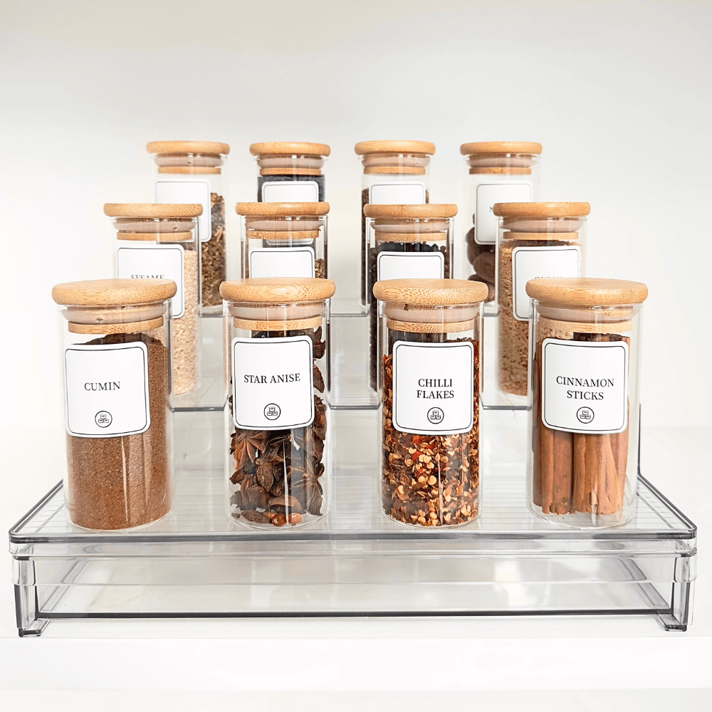 Acrylic Spice Rack + 12 Jars – Sleek &  Organised Storage-0