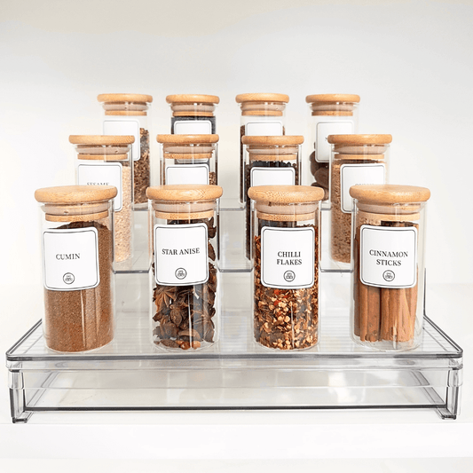 Acrylic Spice Rack + 12 Jars – Sleek &  Organised Storage-0