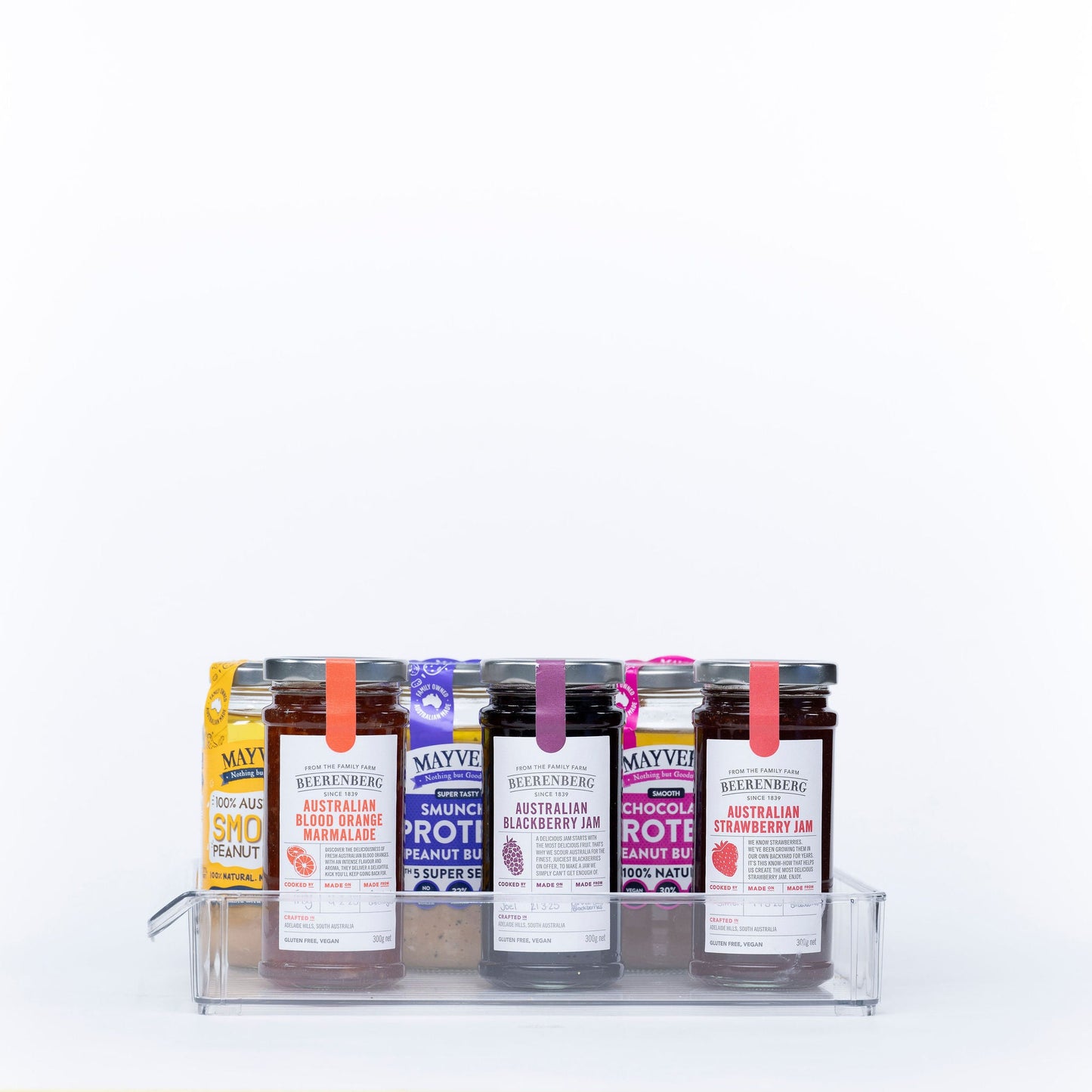 Extra small transparent stackable storage tub with access lip edge