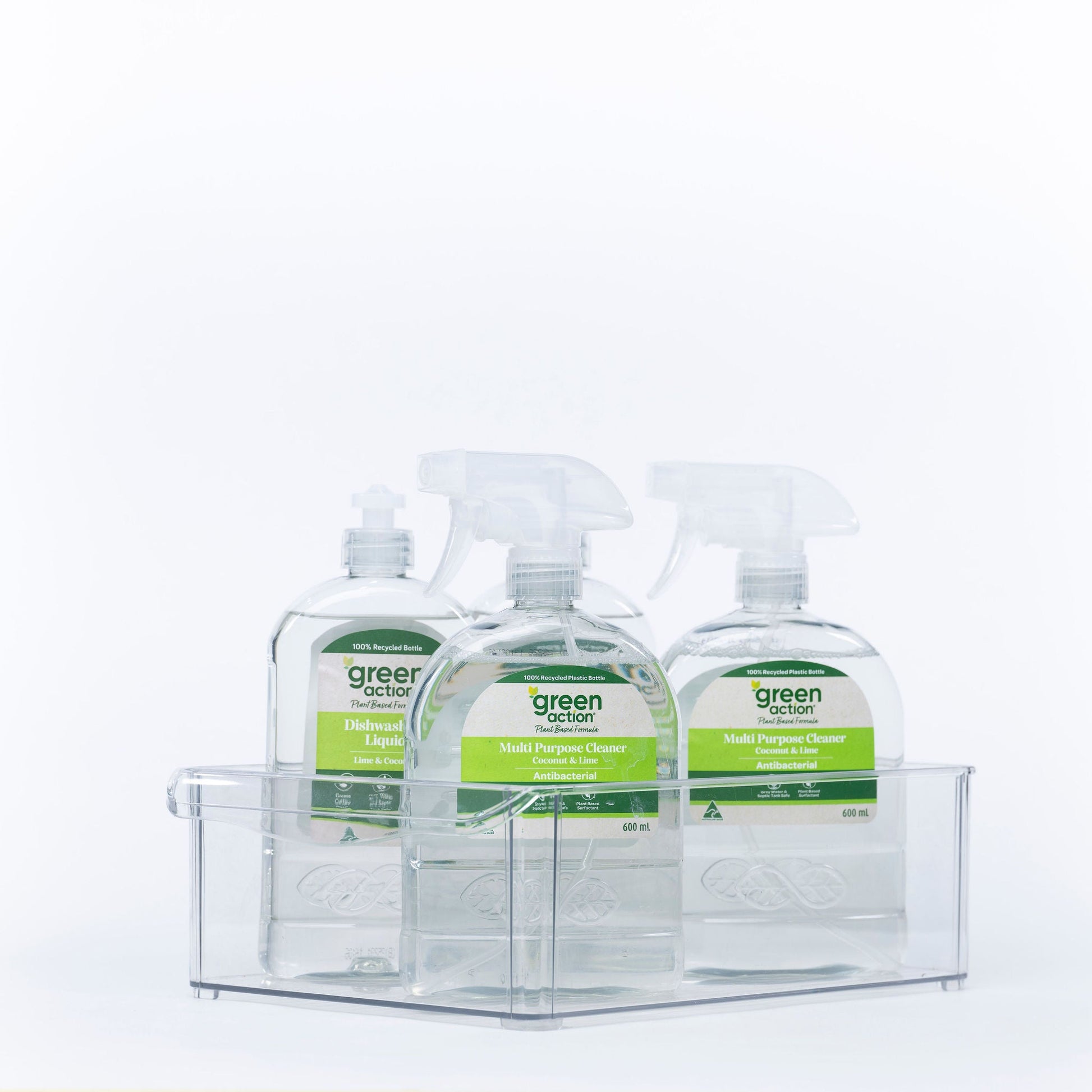 Medium clear stackable tub with lip for pantry storage
