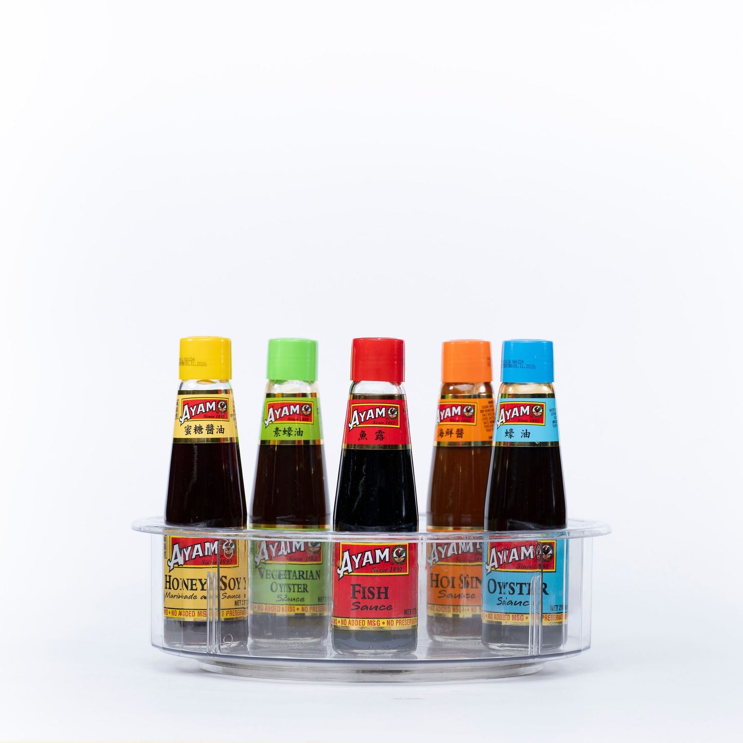 360 degree rotating clear kitchen turntable tray for pantry and cupboards