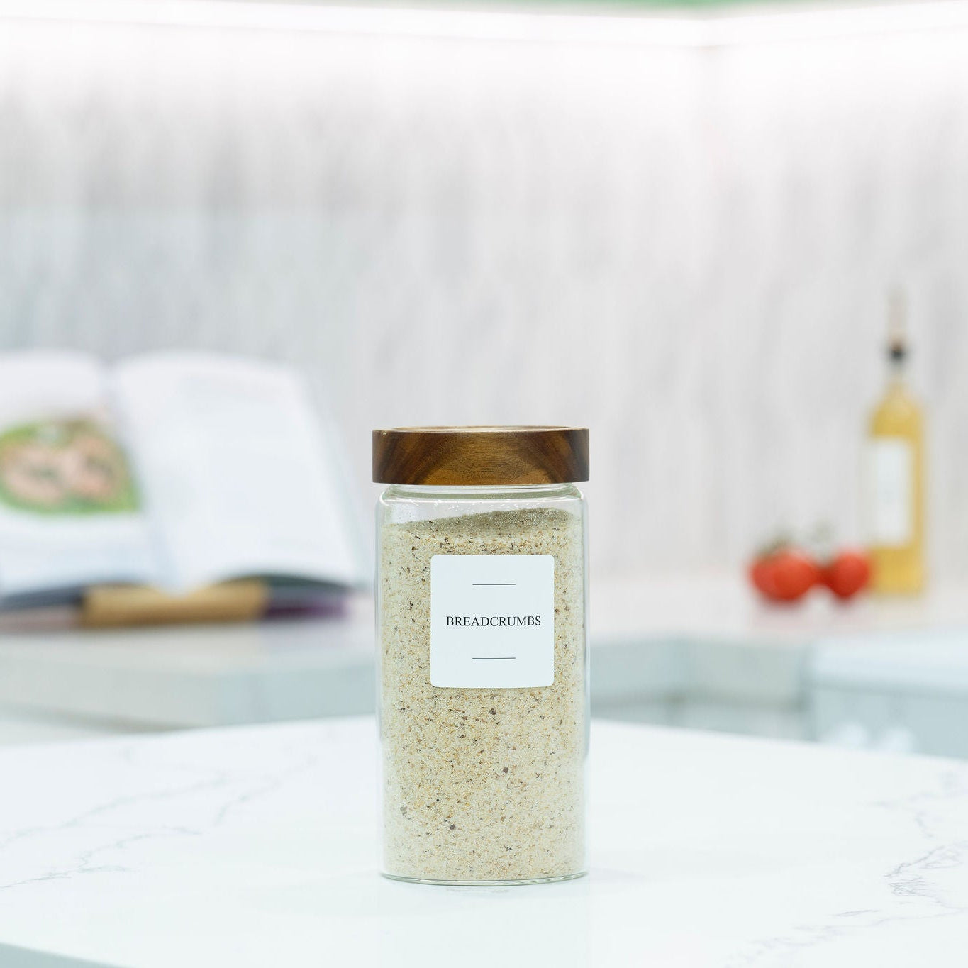 Glass Pantry Jar with Acacia Wood Lid – Airtight Food Storage