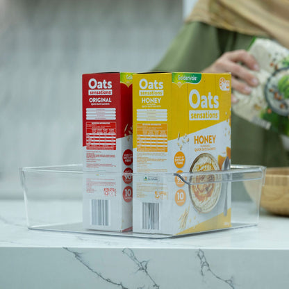 XL clear stackable tub with lip for pantry and kitchen storage