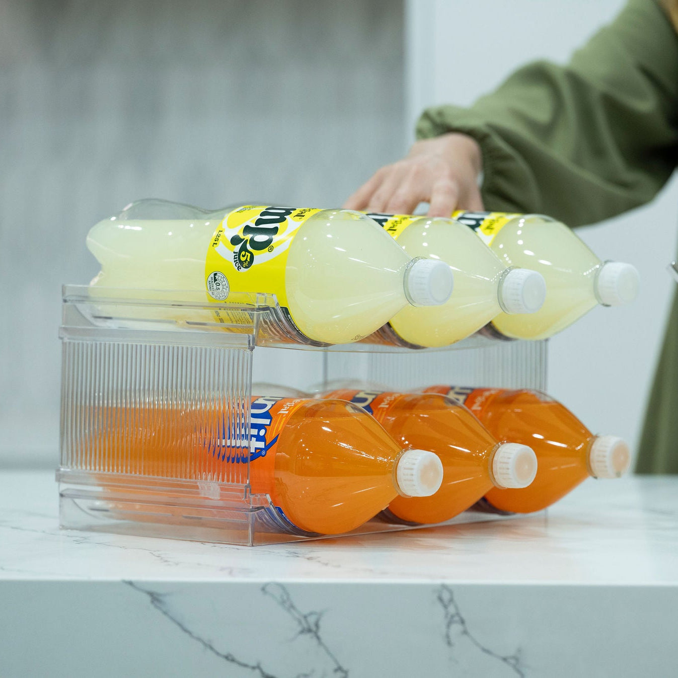 Clear Large Bottle Organiser – Stackable Storage for Condiments