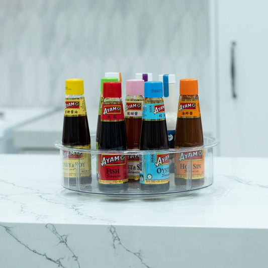 Tall Round Clear Rotating Tray - Lazy Susan-0