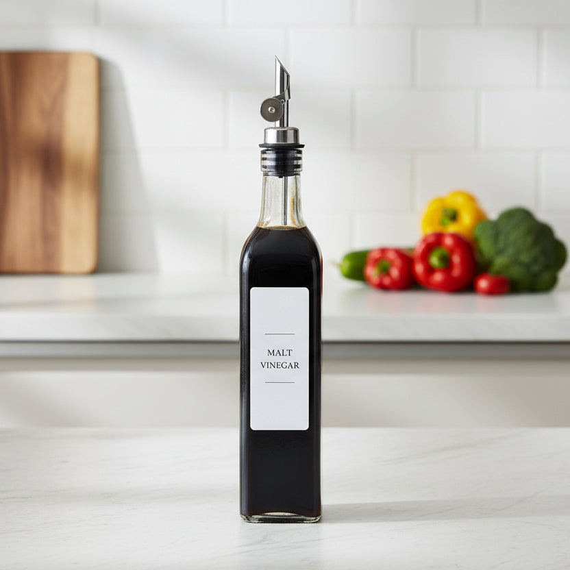 Clear glass oil and vinegar bottle 500ml with pour spout