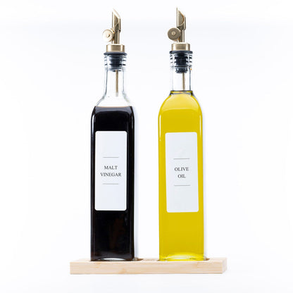 Clear glass oil bottle suitable for olive oil vinegar and dressings
