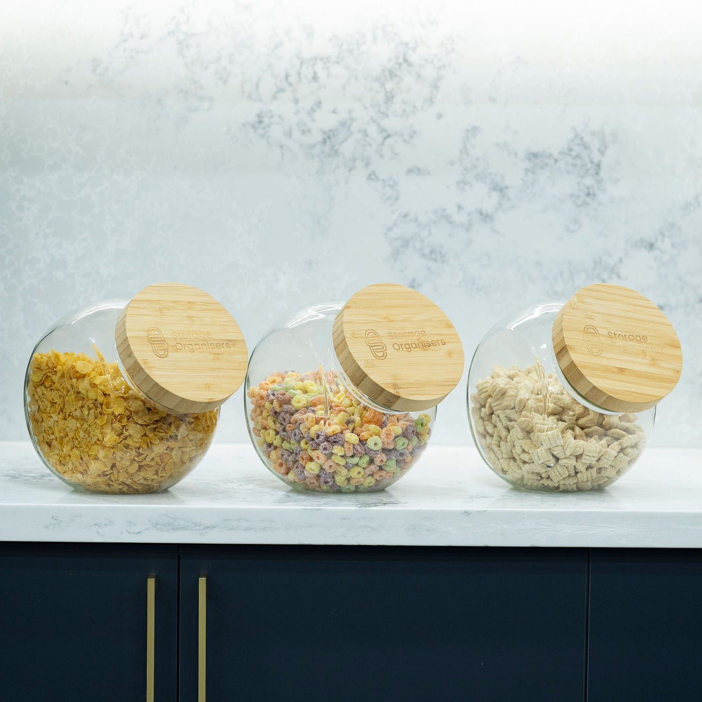 Round Tilt Glass Jar with Bamboo Lid – 4 L-0