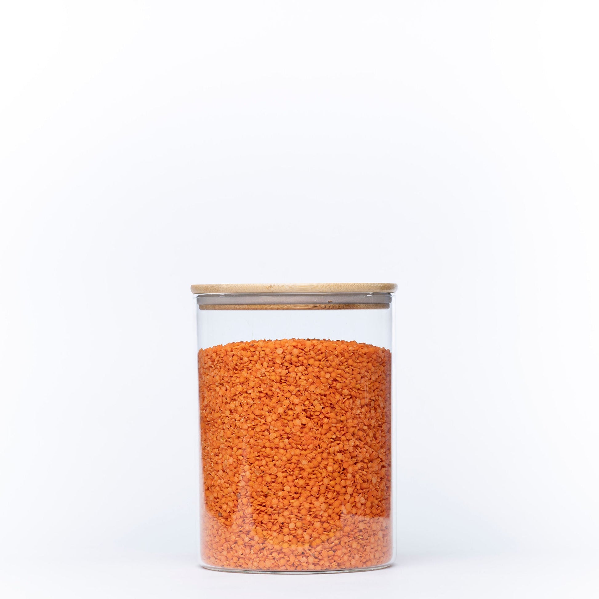 stackable glass jars with bamboo lids