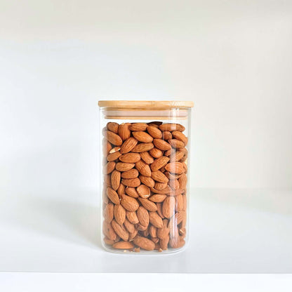 Square Bamboo Lid Glass Containers for Dry Goods