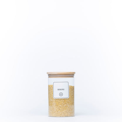 airtight glass storage jars with bamboo lids